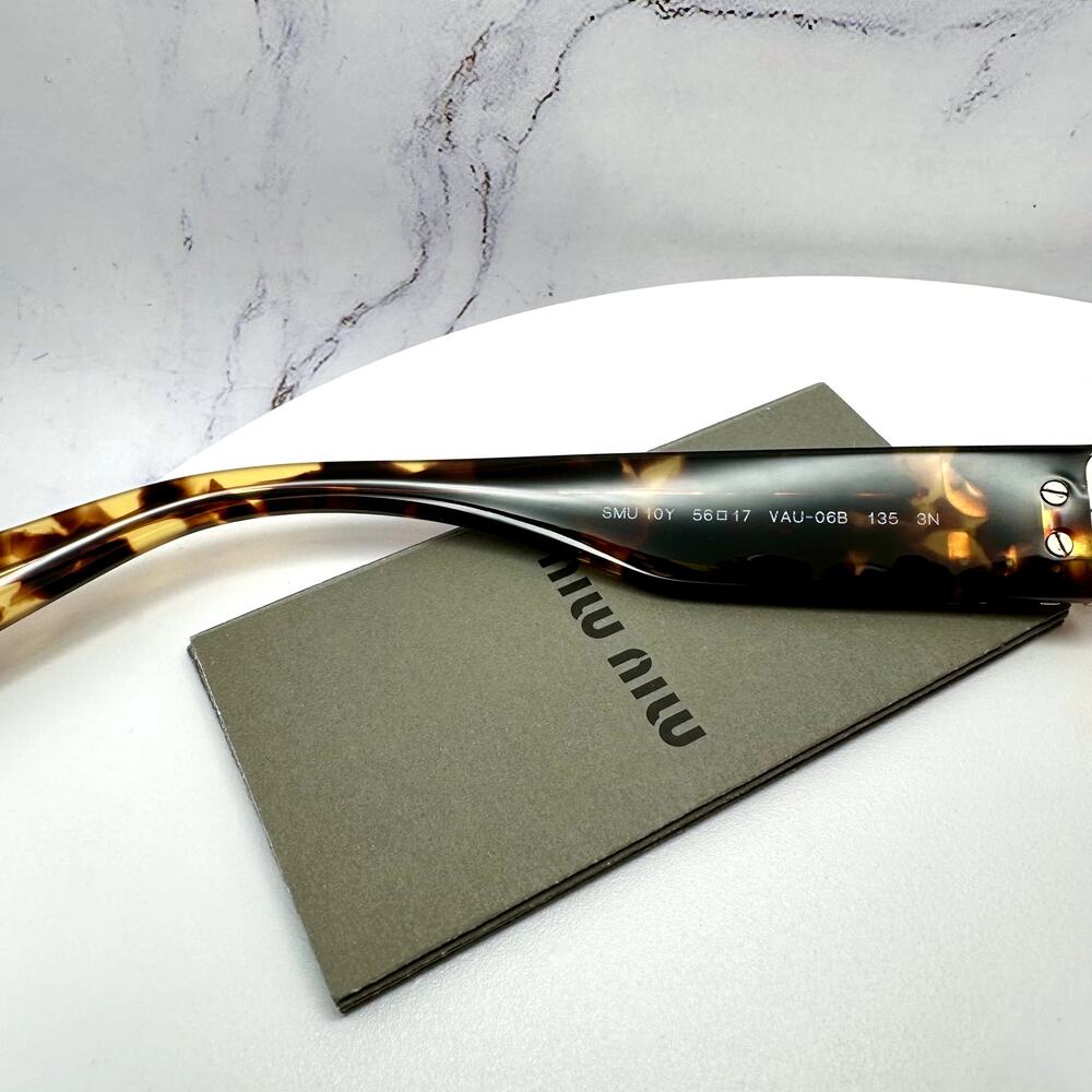 New MIU MIU Sunglasses Brown Square Gold Full Rim… - image 9